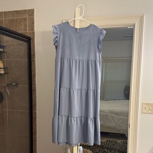 Light Blue Tiered Dress